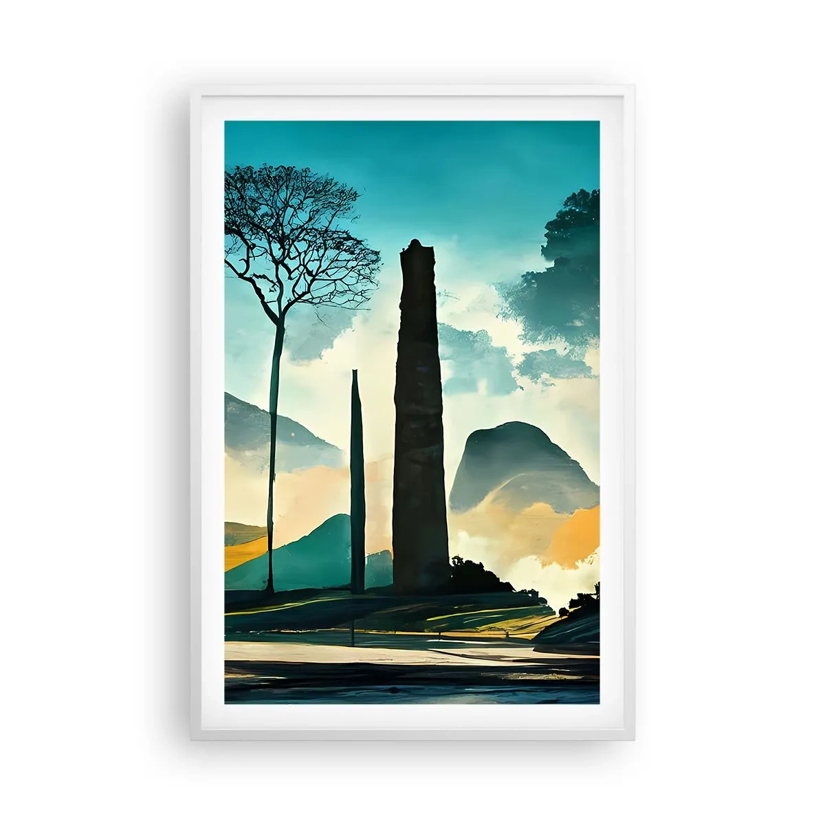 Plakat w białej ramie - Wciąż wyżej i wyżej - 61x91 cm