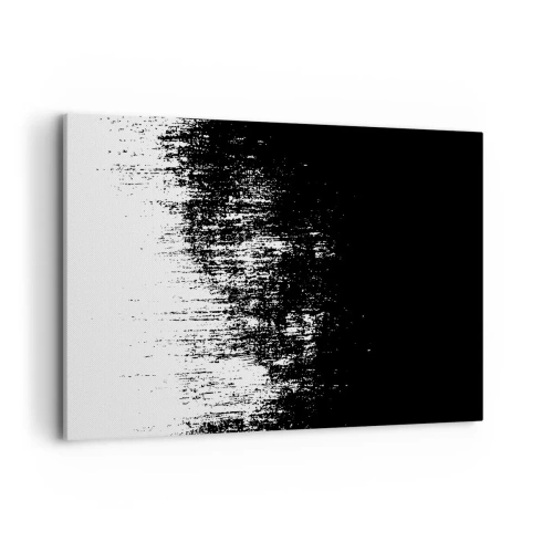 Obraz na płótnie - Minimalistyczna abstrakcja w czerni i bieli - 100x70cm - I zwycięzcą jest… - Nowoczesna dekoracja ścienna do salonu, kuchni i sypialni ARTTOR
