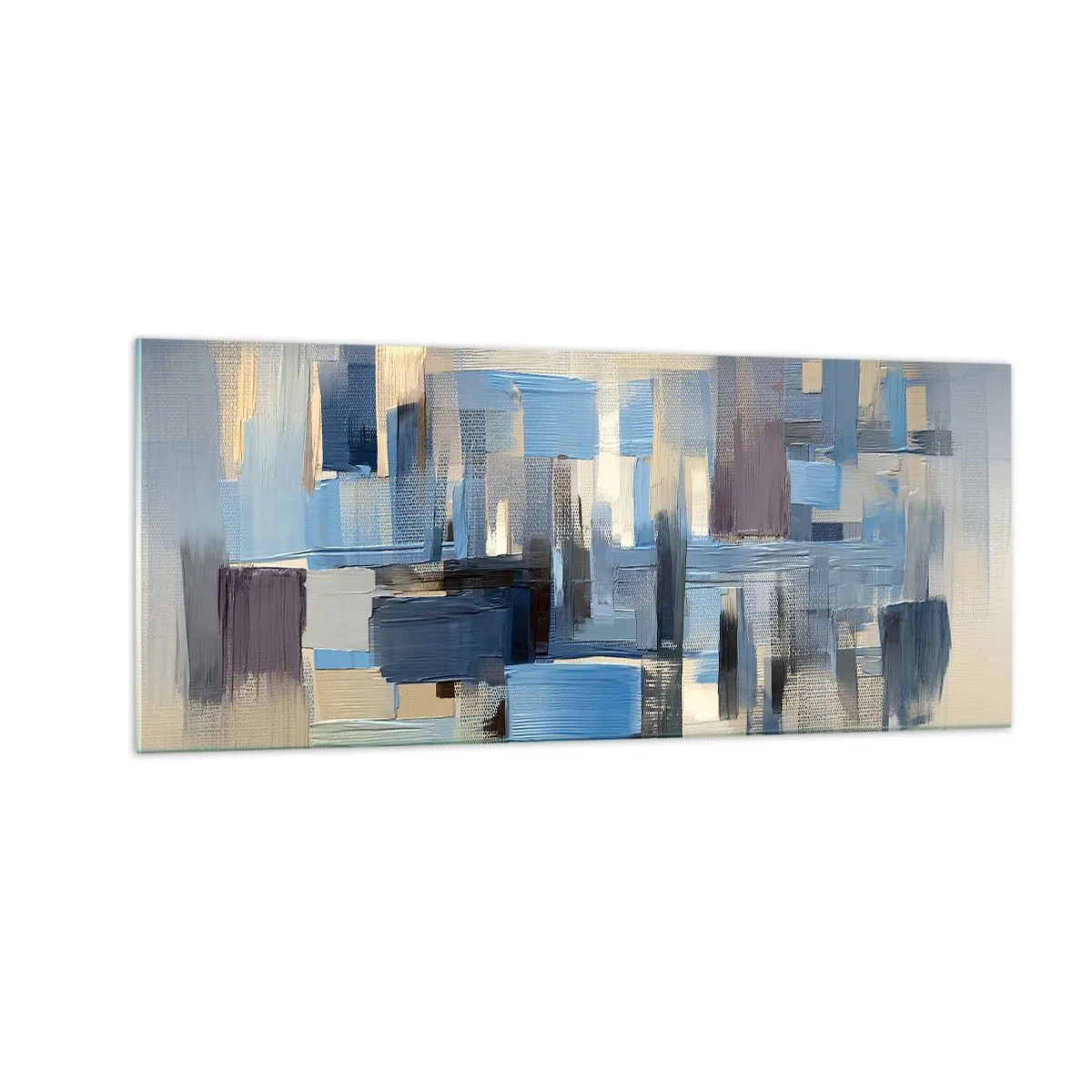 Obraz na szkle - Błękitna konstrukcja - 100x40 cm
