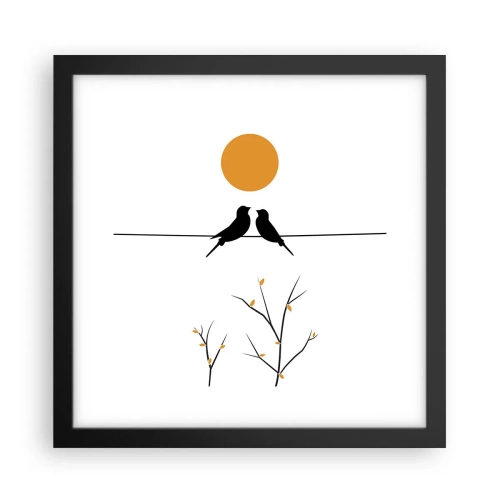Plakat w czarnej ramie - Słowiczy wieczór - 30x30 cm