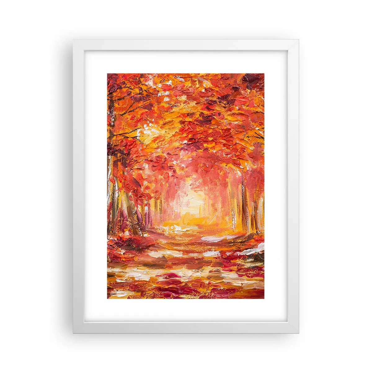 Plakat w białej ramie - Miedziany las - 30x40 cm
