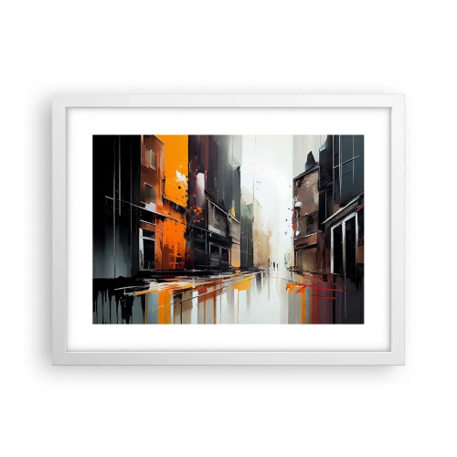 Plakat w białej ramie - Deszczowy dzień - 40x30 cm