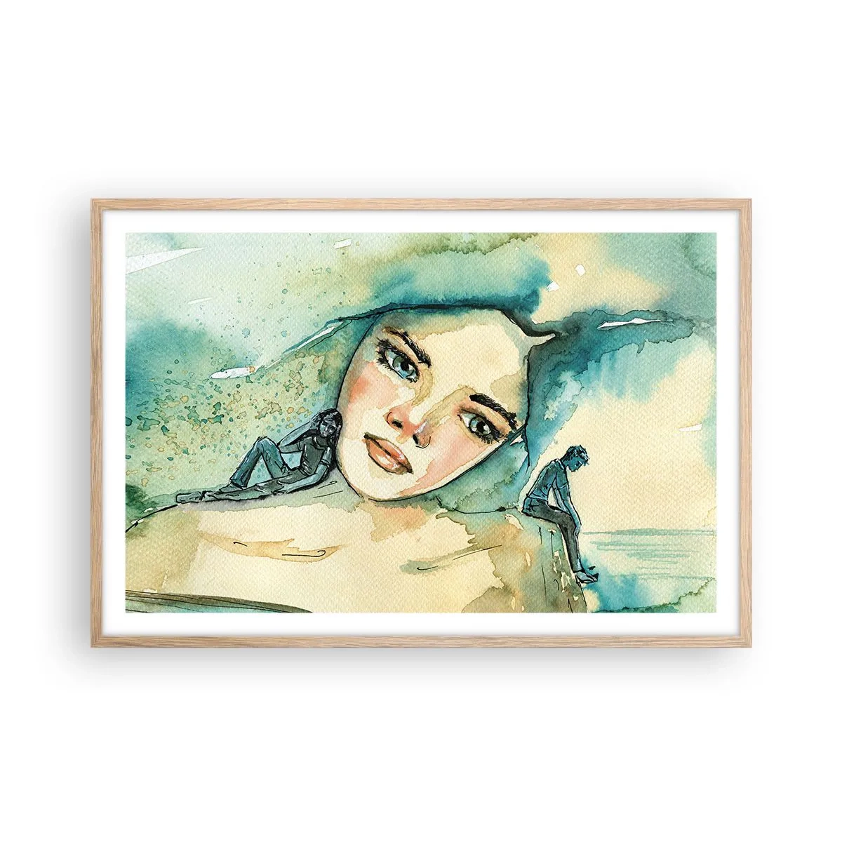 Plakat w ramie jasny dąb - Am I blue? - 91x61 cm