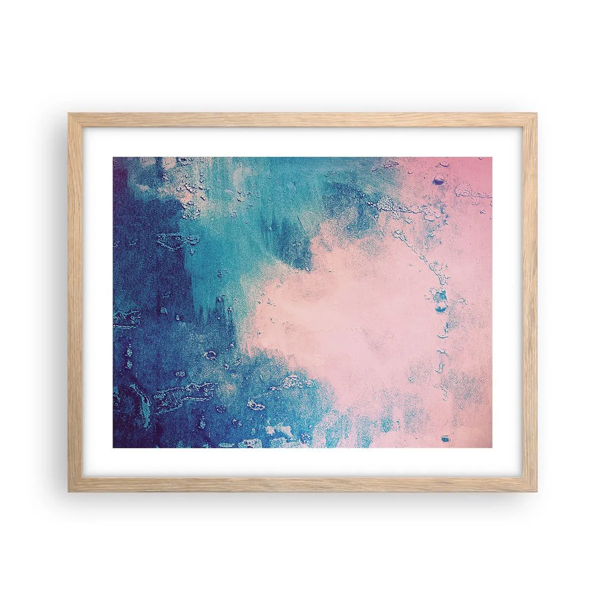 Plakat w ramie jasny dąb - Błękitne objęcia - 50x40 cm