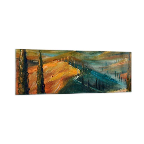 Obraz na szkle - Toskański pejzaż - 90x30 cm