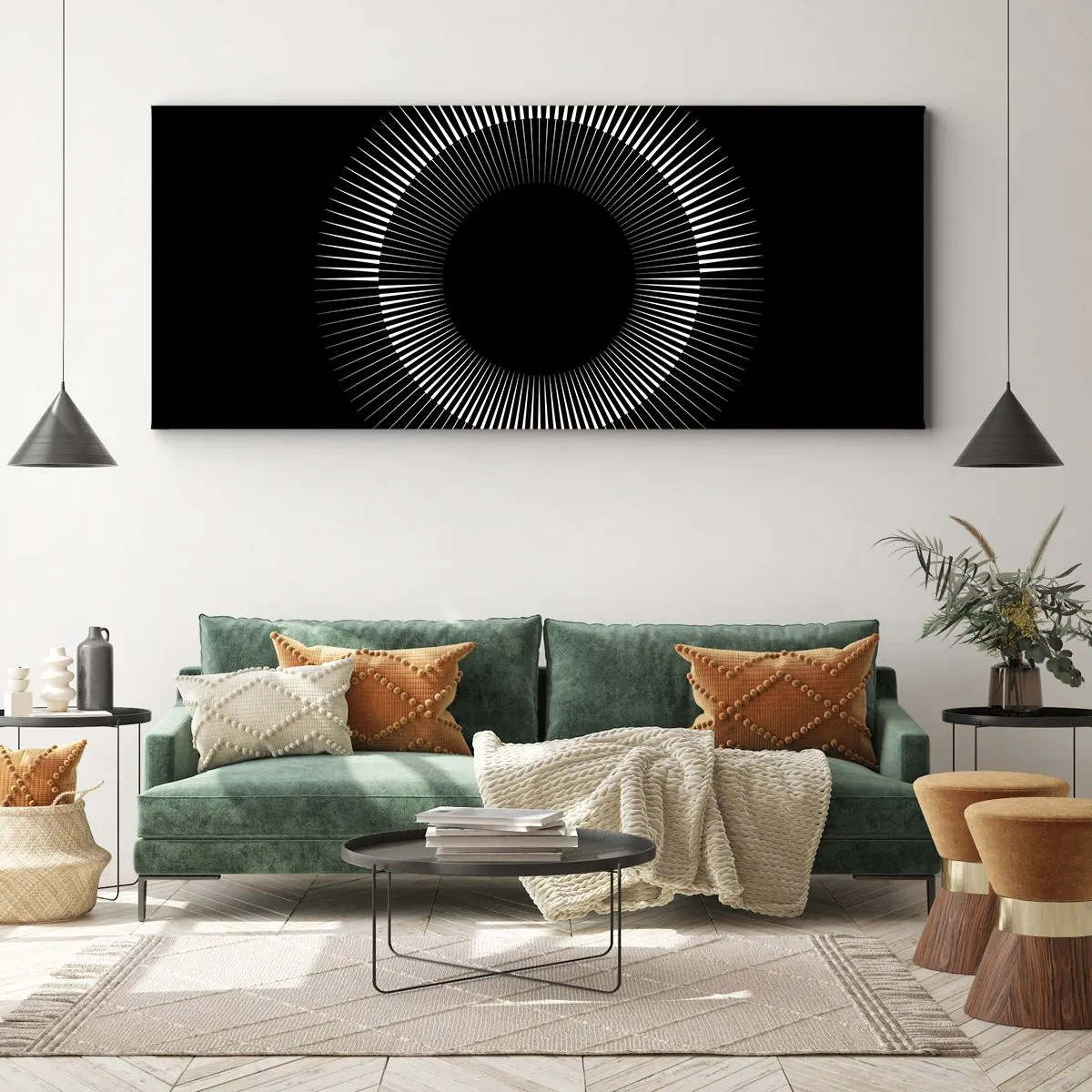 Obraz na płótnie - Czarne Słońce - 100x40 cm
