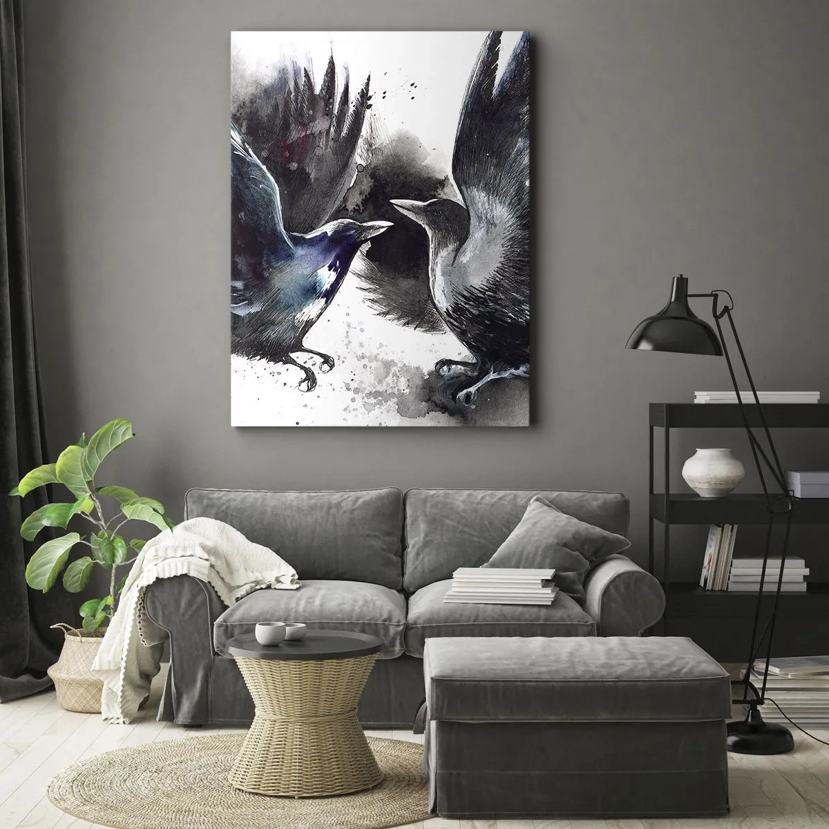 Obraz na płótnie - Kruk krukowi… - 45x80 cm