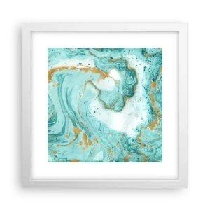 Plakat w białej ramie - Pod wielką falą z epoki Edo - 30x30 cm