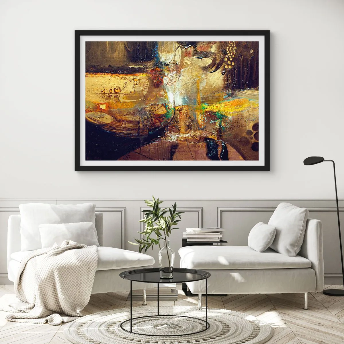 Plakat w czarnej ramie - Zimno, cieplej, gorąco - 50x40 cm