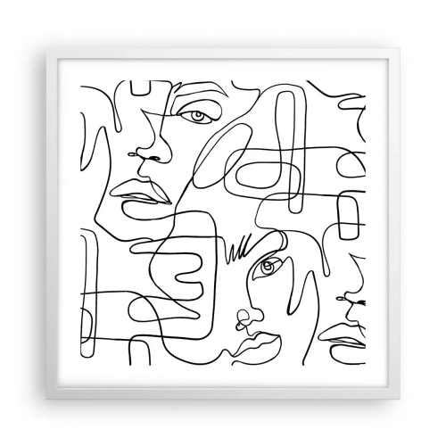 Plakat w białej ramie - W splątanych emocjach - 50x50 cm