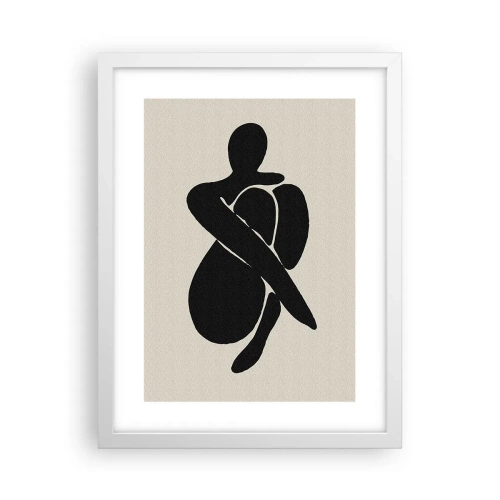 Plakat w białej ramie - We własnych objęciach - 30x40 cm