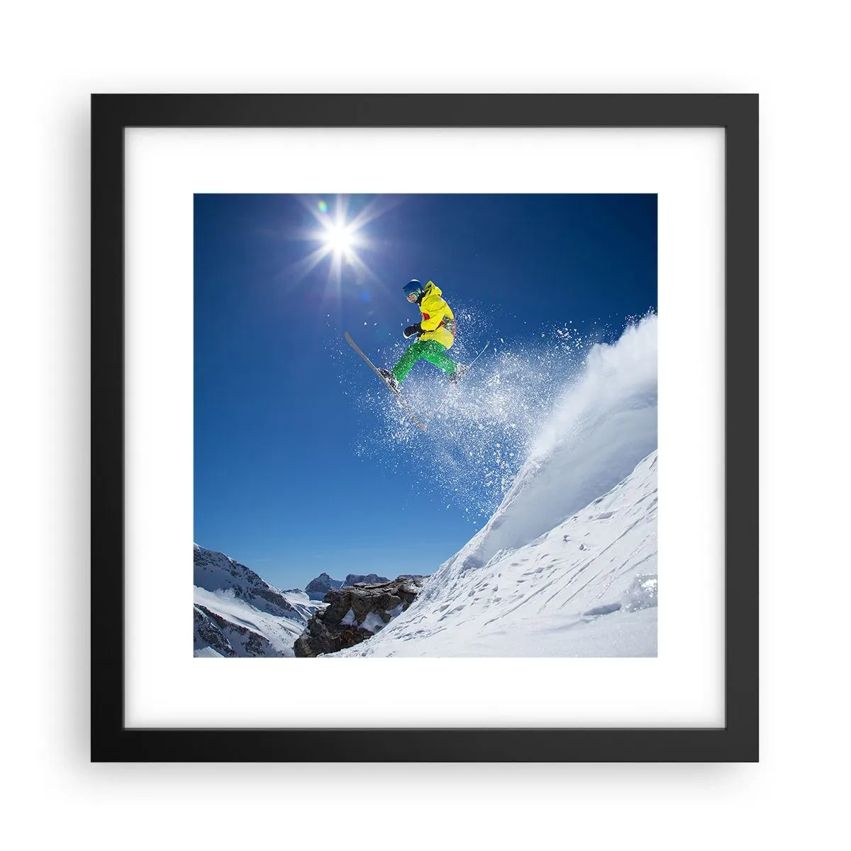 Plakat w czarnej ramie - Tańczący z górami - 30x30 cm