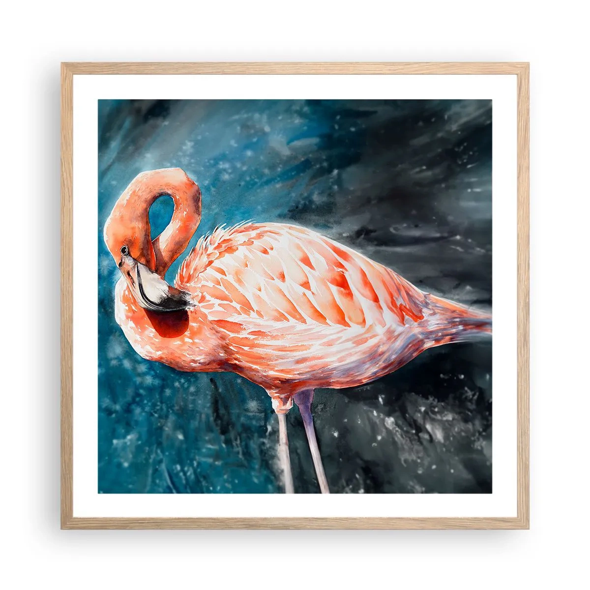 Plakat w ramie jasny dąb - Dekoracyjny z natury - 60x60 cm