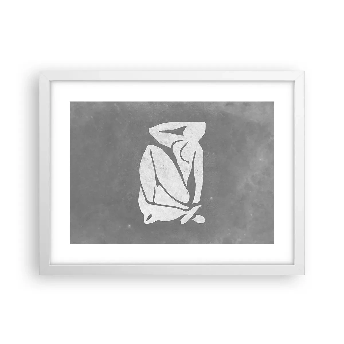 Plakat w białej ramie - W zamyśleniu - 40x30 cm