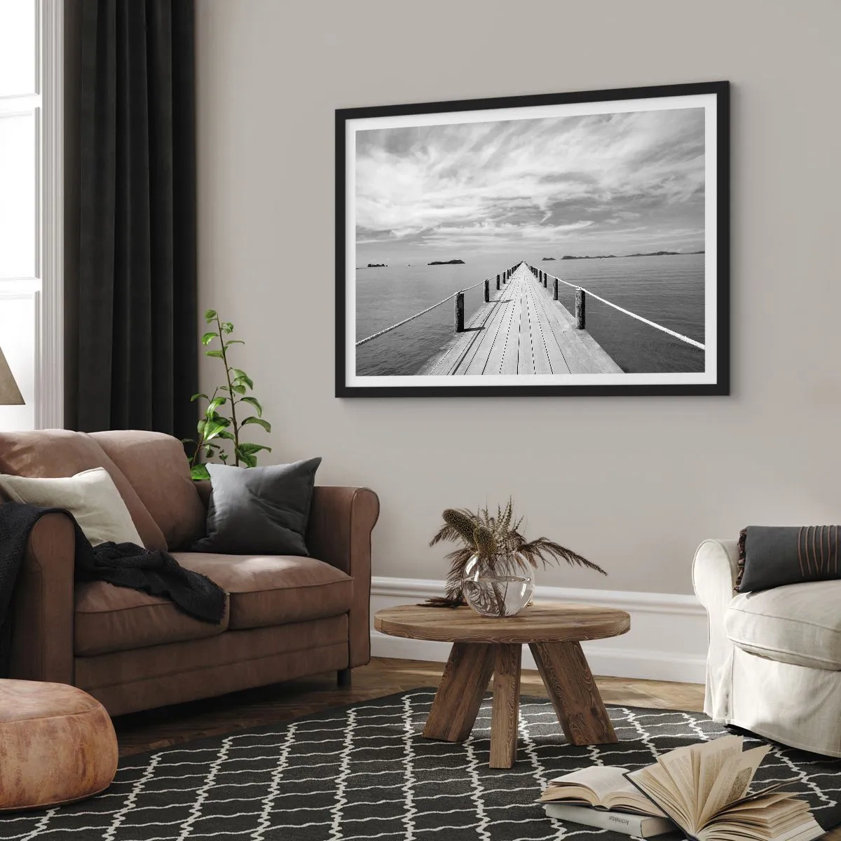 Plakat w czarnej ramie - A może podróż… - 40x30 cm