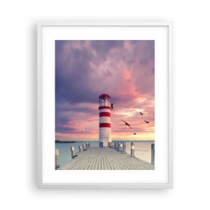 Plakat w białej ramie - Pora do portu - 40x50 cm