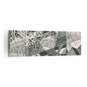 Obraz na płótnie - Geometryczne abstrakcyjne wzory w odcieniach zieleni na jasnym tle - 160x50cm - Dynamika współczesności - Nowoczesna dekoracja ścienna do salonu i sypialni ARTTOR