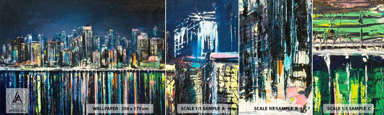 Fototapeta Próbka Standard Eco - Kaskada swiateł - Miasto, Architektura, Rzeka - 100x30 cm