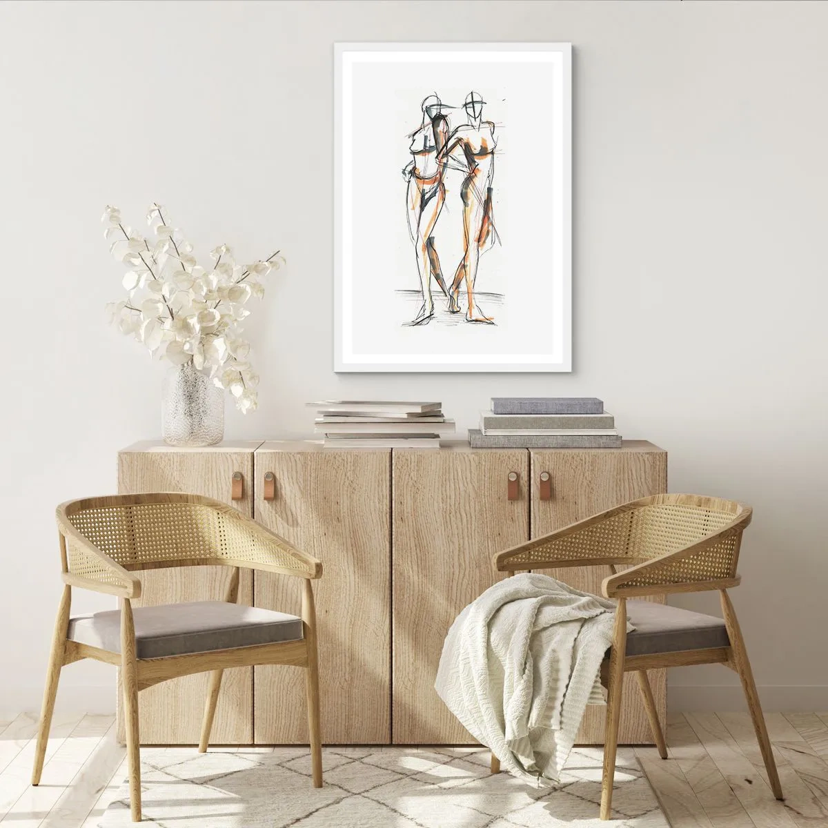 Plakat w białej ramie - Studium wdzięku - 70x100 cm