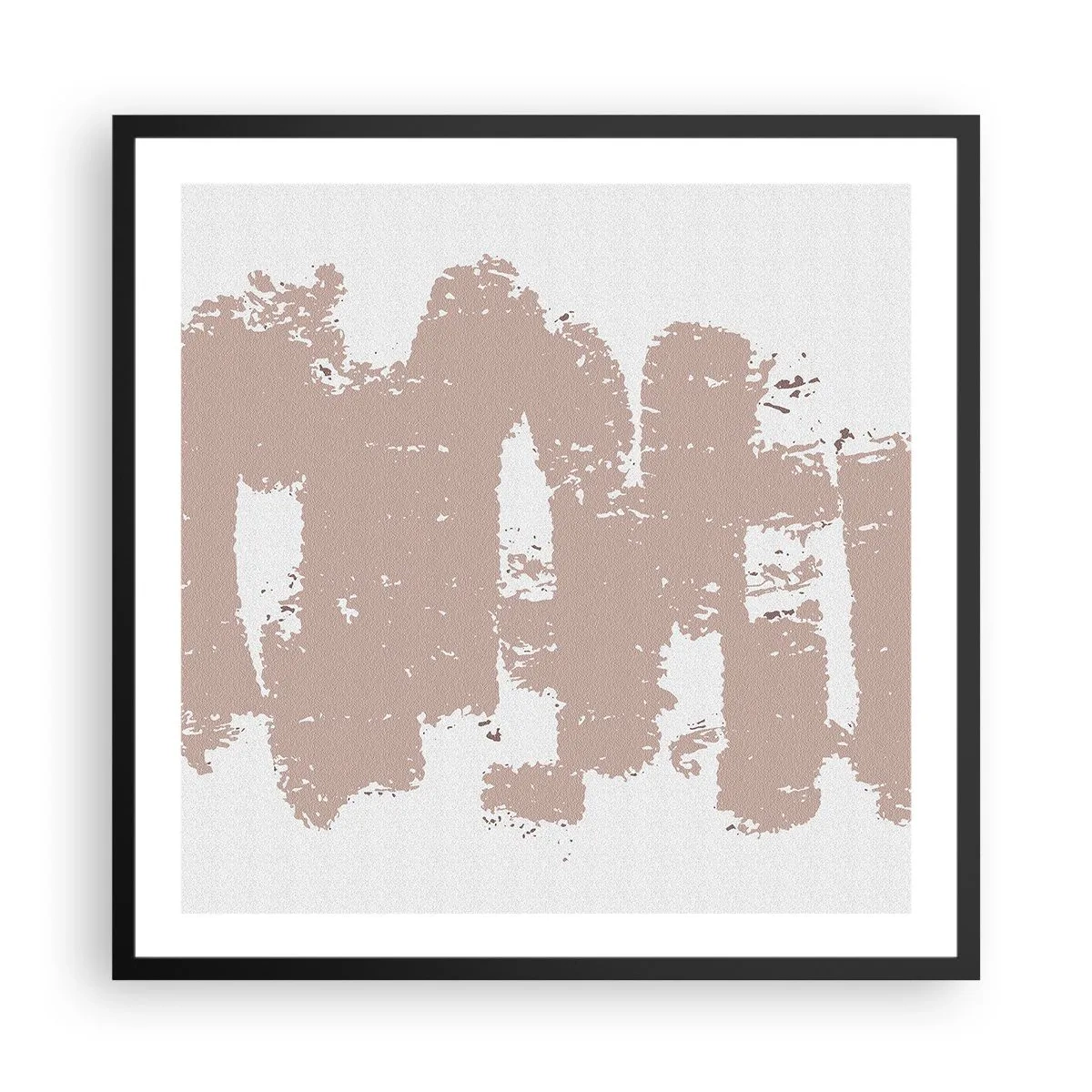 Plakat w czarnej ramie - Abstrakcja w łagodnym różu - 60x60 cm