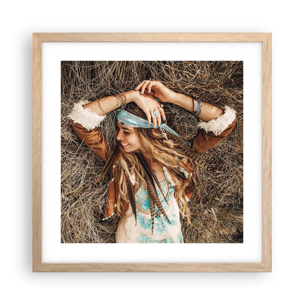 Plakat w ramie jasny dąb - W drodze do lata miłości - 40x40 cm