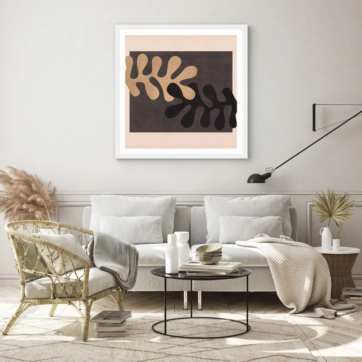 Plakat w białej ramie - Brak i dopełnienie - 50x50 cm