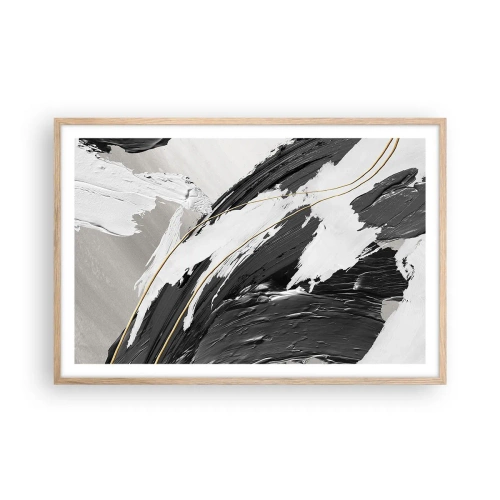Plakat w ramie jasny dąb - Abstrakcja z rozmachem - 91x61 cm