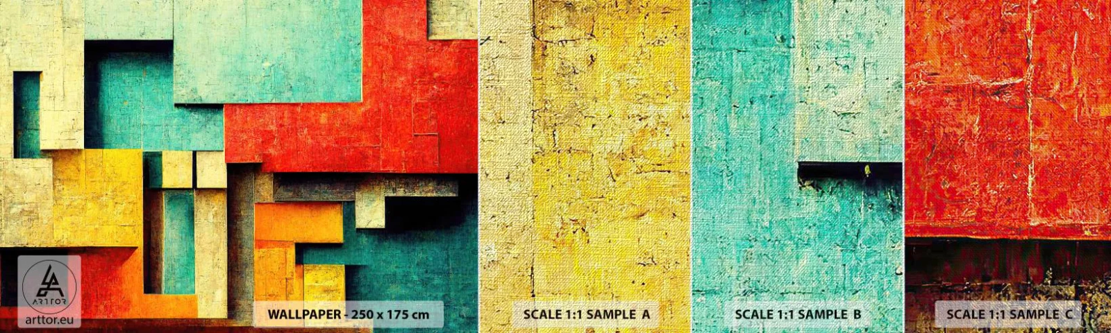 Fototapeta Próbka Premium Canvas - Festiwal kątów prostych - 3D, Sztuka, Geometryczny - 100x30 cm