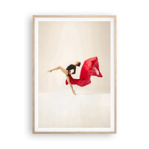 Plakat w ramie jasny dąb - Czerwone i czarne - 70x100 cm