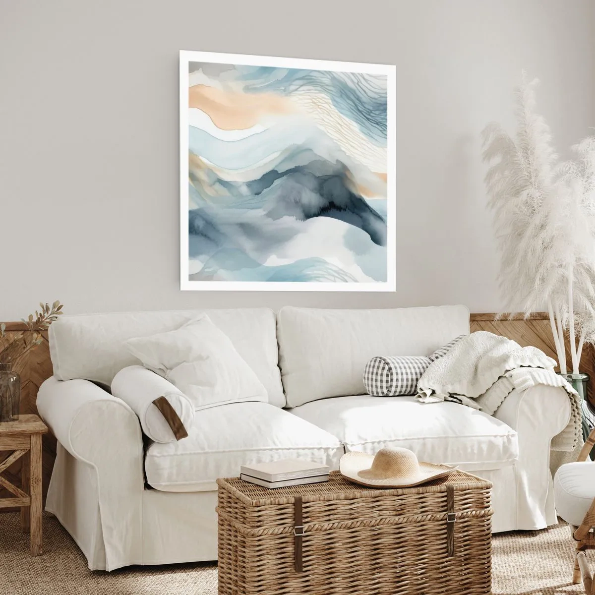 Plakat - Abstrakcja śnieżna i mglista - 40x40 cm