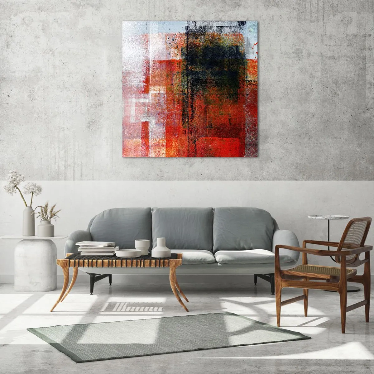 Obraz na szkle - Kompozycja rozżarzona - 70x70 cm