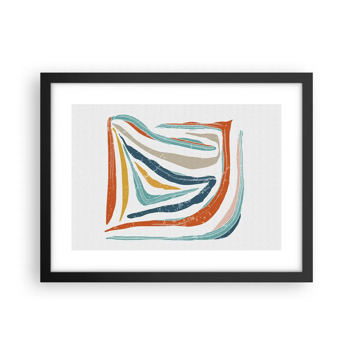 Plakat w czarnej ramie - Abstrakcja przyjaźnie uśmiechnięta - 40x30 cm