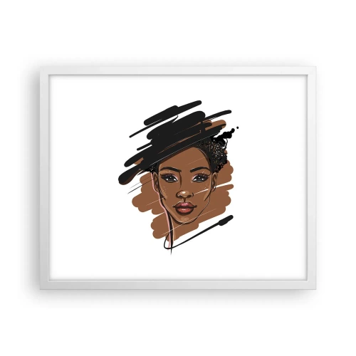 Plakat w białej ramie - Słodka jak czekolada - 50x40 cm