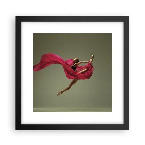 Plakat w czarnej ramie - Tańczący płomień - 30x30 cm