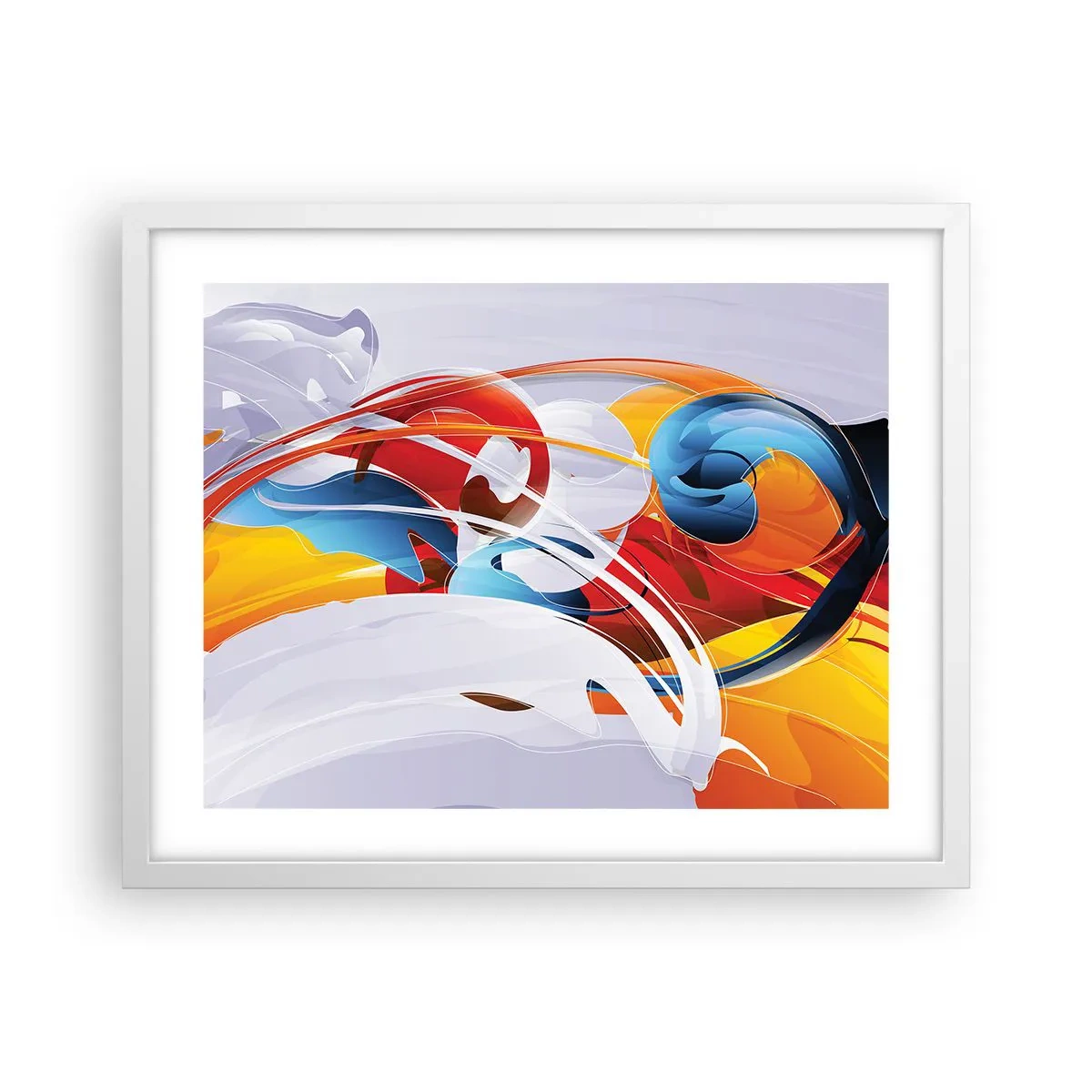 Plakat w białej ramie - Taniec żywiołów - 50x40 cm