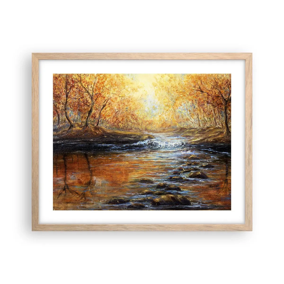 Plakat w ramie jasny dąb - Złoty potok - 50x40 cm