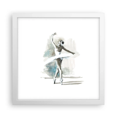 Plakat w białej ramie - Zaklęta w łabędzia - 30x30 cm
