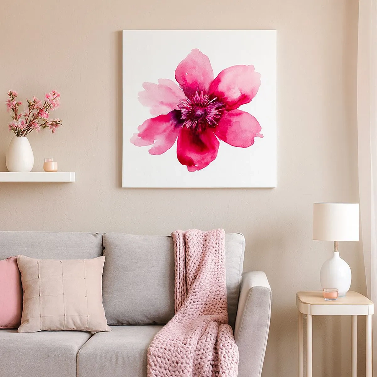 Obraz na płótnie - Karminowy wonny pocałunek - 30x30 cm