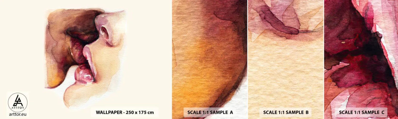 Fototapeta Próbka Samoprzylepna Deluxe Sticker - Jak noc i dzień, ziemia i niebo - Abstrakcja, Pocałunek, Zakochana Para - 100x30 cm