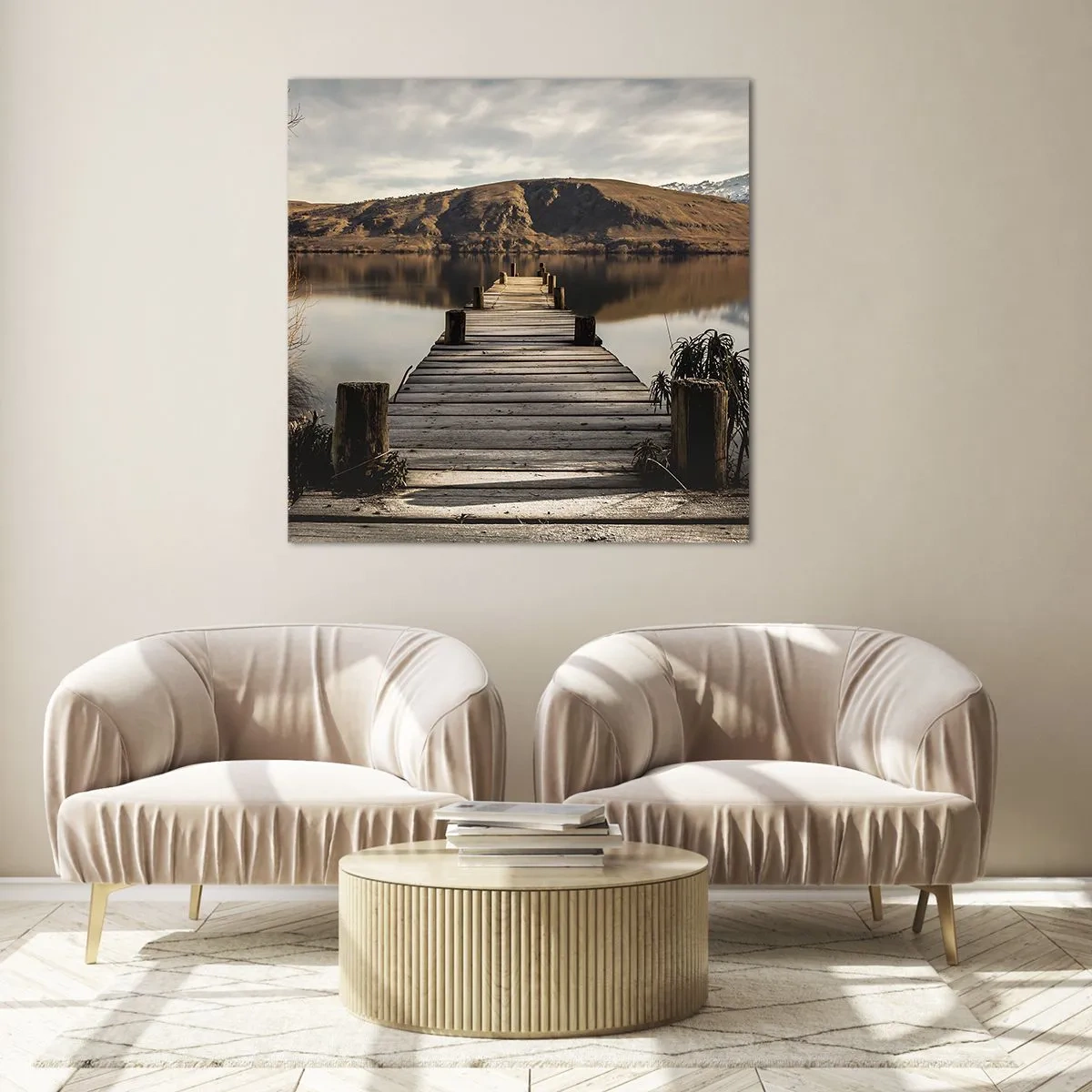 Obraz na szkle - Pejzaż w ciszy - 60x60 cm