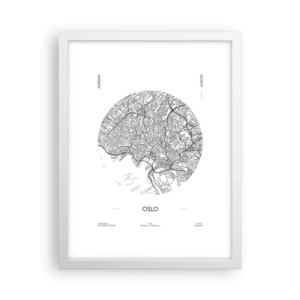 Plakat w białej ramie - Anatomia Oslo - 30x40 cm