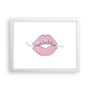 Plakat w białej ramie - Gotowy do pocałunku? - 40x30 cm