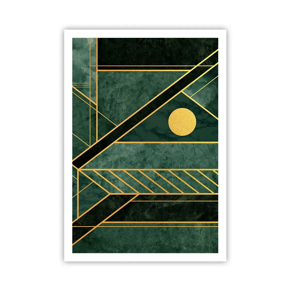 Plakat - Dynamika złota i lazuru - 70x100 cm