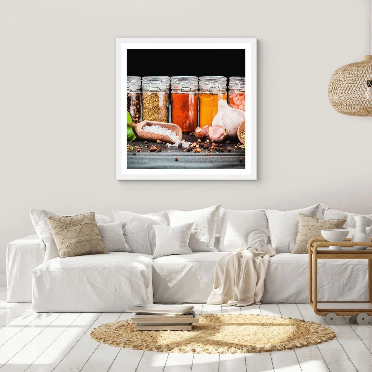 Plakat w białej ramie - Żeby życie miało smak - 60x60 cm