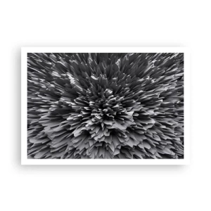 Plakat - Abstrakcyjna struktura w odcieniach szarości - 100x70cm - Już ostrzej się nie da - Nowoczesna dekoracja ścienna do salonu i sypialni ARTTOR