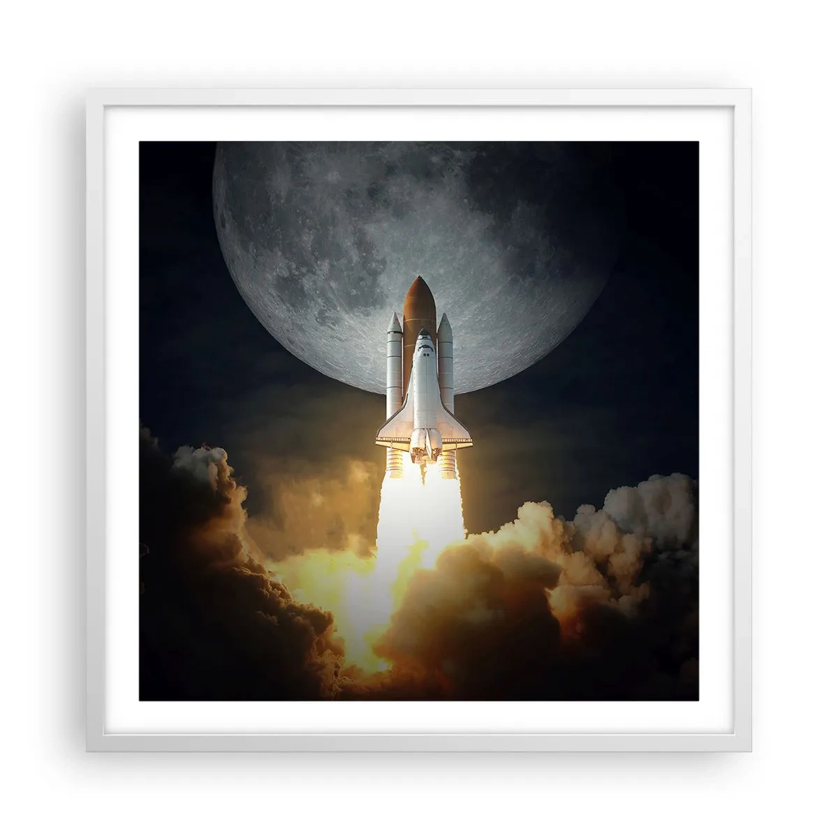 Plakat w białej ramie - Początek nieziemskiej przygody - 60x60 cm