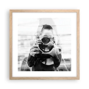 Plakat w ramie jasny dąb - Twórca i tworzywo - 40x40 cm