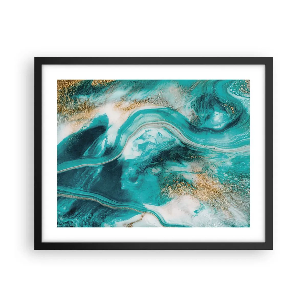 Plakat w czarnej ramie - Rzeka złota - 50x40 cm