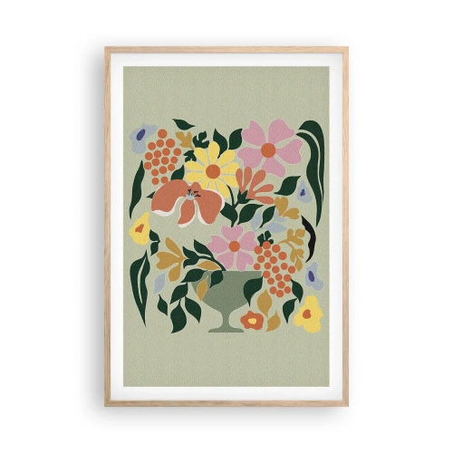 Plakat w ramie jasny dąb - Bukiet kipiący życiem - 61x91 cm