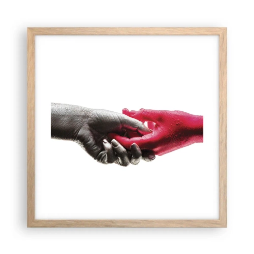 Plakat w ramie jasny dąb - Razem, choć inni - 40x40 cm